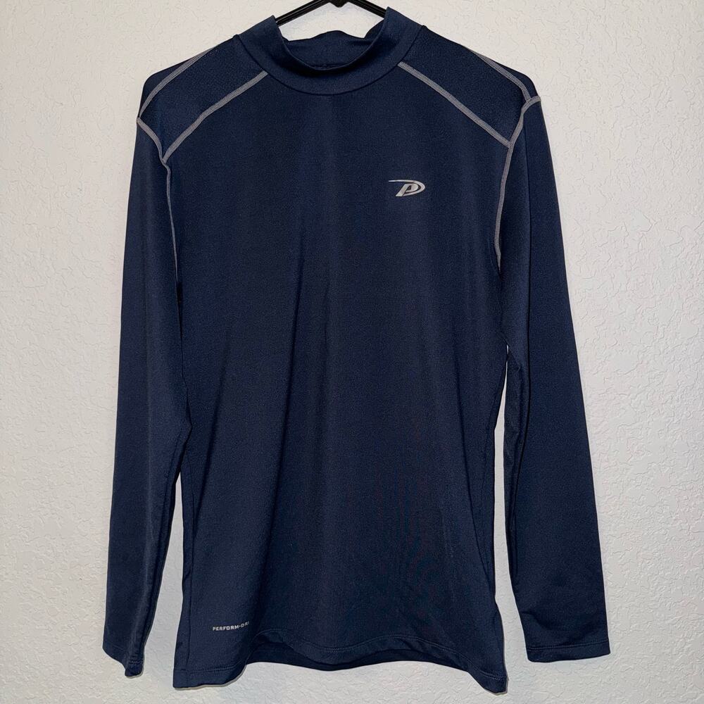 Men's Pro Player Performance Compression Shirt Size Large Navy Blue Perform Dri